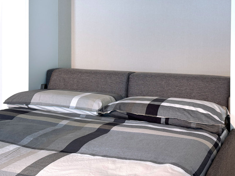 Letto Matrimoniale A Scomparsa 160 Versia Con Divano Mensola E Armadio 1 Anta Sx Argilla      