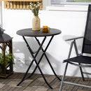 Tavolo da Giardino Ø60x73 cm Rotondo e Pieghevole in Acciaio e HDPE Grigio Scuro      