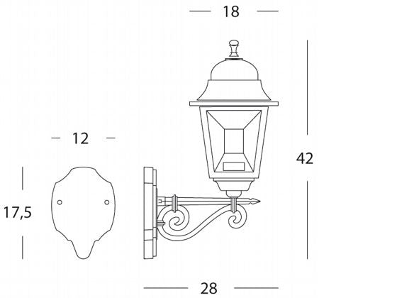 Lampada Applique in Alto Colore Grigio per Esterno Linea Tiffany Sovil