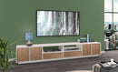 Mobile TV 4 Ante 2 Cassetti 260x41,4x46 cm Bloom Bianco Lucido e Noce
