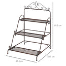 Portapiante 3 Ripiani 60,5x59,5x95,5 cm in Metallo Marrone