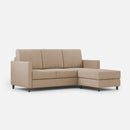 Divano 3 Posti con Pouf 198x155x85 cm Karay in Tessuto Beige