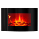 Camino Elettrico da Pavimento 56x90x14,5 cm Effetto Fiamma 1500W Сarlos Nero