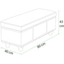 Cassapanca Contenitore Ecopelle Divano Panca Pouf Contenitore 80x40x43 cm Grigio