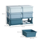 Cassettiera per Cameretta 6 Cassetti 75x37x56.5 cm in PP Blu   