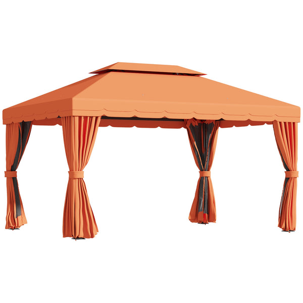 prezzo Gazebo da Giardino di Lusso con Tettoia Idrorepellente 2.9x3.9m Arancione