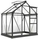 Serra da Giardino 190x132x201 cm con Porta Scorrevole e Finestra in Policarbonato e Alluminio Grigio      