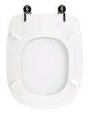 Copriwater Universale 35,5x43,3 cm in MDF Cerniere in Metallo Cromato Tesi Bianco Lucido