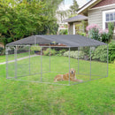 Kennel per Cani da Esterno 400x400x232 cm in Metallo Argento