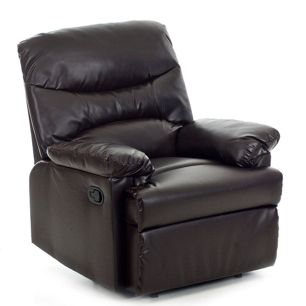Poltrona Relax Reclinabile Manuale Rivestimento in Cuoio Diana Marrone sconto
