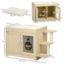 Mobile Lettiera Casetta Cuccia per Gatti con Albero Tiragraffi 107x54x70 cm Rovere 