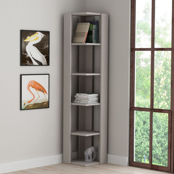 Libreria Angolare 34x34x161 cm in MDF Nati Light Mocha sconto