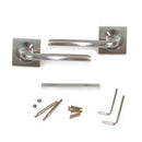 Maniglie Sydney per Porta da Interno con Rosetta 50 x 50 mm Alluminio e Zama Nickel Emuca