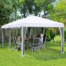 Gazebo da Giardino 6x3 m Pieghevole con Zanzariera e Borsa di Trasporto in Acciaio e Tessuto Oxford Crema      