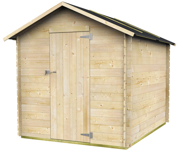 acquista Casetta Box da Giardino per Attrezzi 178x218 cm con Porta Singola Cieca in Legno Naturale