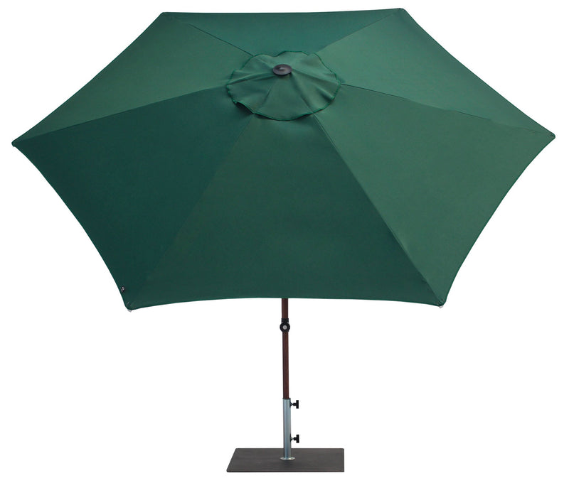 Ombrellone da Giardino Ø3 m Palo Ø38 mm in Alluminio Effetto Legno Tessuto Poliestere Trend Wood Verde