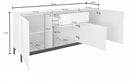 Credenza con piedi 3 Ante + 1 cassetto 170x40x73 cm Metis Antracite Lucido