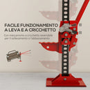 Cric Sollevatore Auto da 3 Tonnellate in Acciaio Rinforzato Rosso   