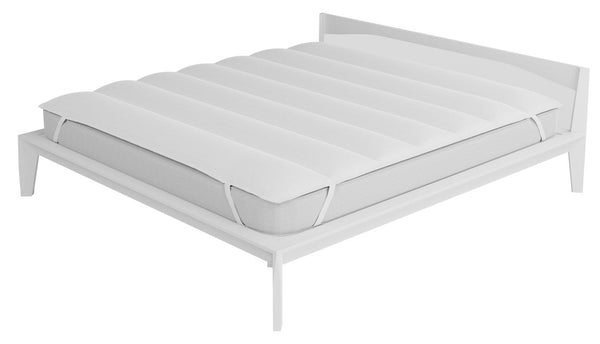 Topper Trapuntato Imbottito Matrimoniale con Elastici in Microfibra Bianco sconto