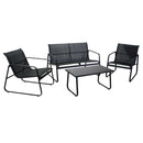 Set Salotto da Giardino Divano 2 Poltrone e Tavolino in Metallo Jewell Antracite