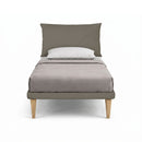 Letto 1 Piazza e Mezza con Rete Rivestita Similpelle Cappuccino Tessis Testata Soft Varie Misure