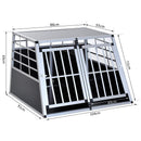 Trasportino per Cane in Alluminio con Parete Mobile e Chiusura 104x91x69 cm 