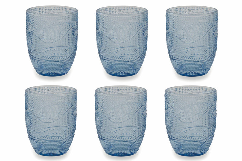 Set 6 Bicchieri Ø8x10,5 cm in Vetro Villa d'Este Home Tivoli Fish