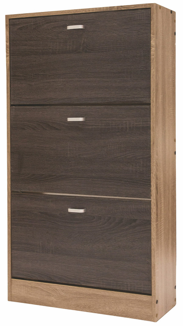 Scarpiera 3 Scomparti in MDF 63x24x115 cm Soriani Marrone Chiaro e Scuro prezzo