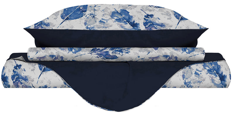 Copripiumino Double Face con Federe Stampato Foglie