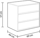 Cassettiera 3 Cassetti 60x44x57 cm per Armabio Guardaroba Bianca