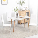 Set di 4 Sedie da Pranzo 41x50x97 cm con Schienale Alto in Similpelle Bianco