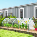 Mini Serra da Giardino 360x90x90 cm a 4 Porte Arrotolabili con Copertura Allungata in Acciaio e PE Trasparente      