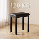 Sgabello per Pianoforte Imbottito 44,5x30x50 cm con Gambe in Legno e Rivestimento in Finta Pelle PU Nero      