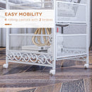 Carrello da Cucina Portaoggetti 3 Livelli 34x29,5x57,5 cm in Truciolato e Acciaio Bianco