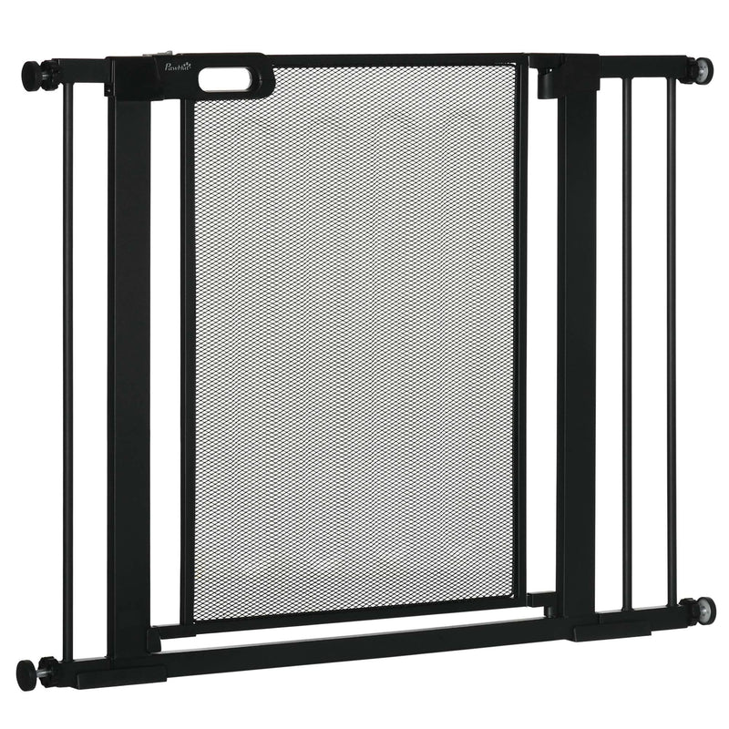 Cancellino per Cani Estensibile a Pressione con Chiusura Automatica 75-103x76 cm in Acciaio e ABS Nero