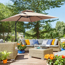 Ombrellone da Giardino Decentrato 295x295 cm in Alluminio e Poliestere Khaki e Nero