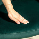 Poltrona Imbottita in Velluto con Gambe in Acciaio Verde  