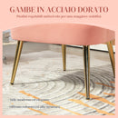 Poltrona da Salotto Imbottita a Conchiglia Stile Art Decò in Velluto Rosa 