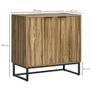 Mobiletto Multiuso 80x40x80 cm in Legno e Metallo Grigio