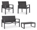 Set Tavolo e 3 Sedie da Giardino in Alluminio Antracite Antracite