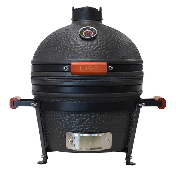 sconto Barbecue a Carbone Carbonella da Appoggio Ø40,5 cm in Ceramica di Mullite Kamado Lisa Luxury 16” Nero