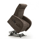 Poltrona Alzapersona Elettrica 2 Motori 74x85x160 cm in Tessuto Marrone