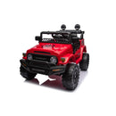 Macchina Elettrica per Bambini Fuoristrada Toyota Fj Cruiser 12V Telecomando Ruote in Gomma e Sedile in Pelle Rosso
