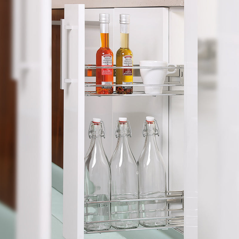 Portabottiglie Estraibile per Mobile da Cucina 11,5 cm in Acciaio Cromato Emuca