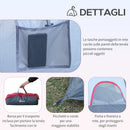 Tenda da Campeggio per 6 Persone 4,55x2,3x1,8m con Pali in Fibra di Vetro Grigia