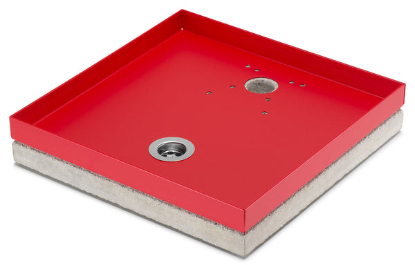 online Base Portaciottolo per Fontane 40x40x8 cm in Metallo con Base in Cemento Belfer 42/BSE/10 Rosso