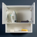 Pensile Bagno Lavanderia con 2 Ante e Vano a Giorno 57,5x27x58 cm in Nobilitato Grigio Cemento