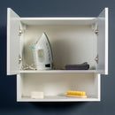 Pensile Bagno Lavanderia con 2 Ante e Vano a Giorno 57,5x27x58 cm in Nobilitato Grigio Cemento