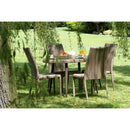 Tavolino da Giardino in Polyrattan Ovale 128x73x76cm Adila Melange Noce