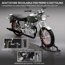 Cavalletto Anteriore per Moto 70x47x34,5 cm con Tappetino Antiscivolo e Adattatori Regolabili Capacità 200 kg in Acciaio e PP      